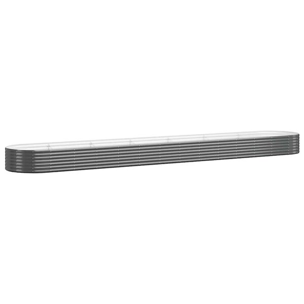 vidaXL ガーデンプランター 亜鉛メッキスチール 544x100x36 cm アントラシート