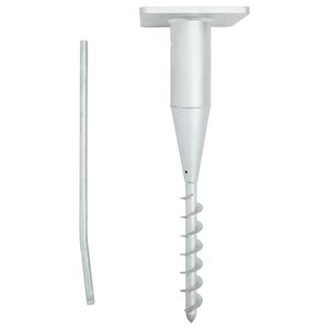 vidaXL 埋め込み式パラソルベース（支柱付き）16x16x52cm スチール製