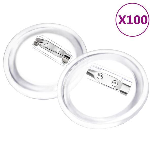 vidaXL 缶バッジキット 安全ピン付き 100セット アクリル製 37mm