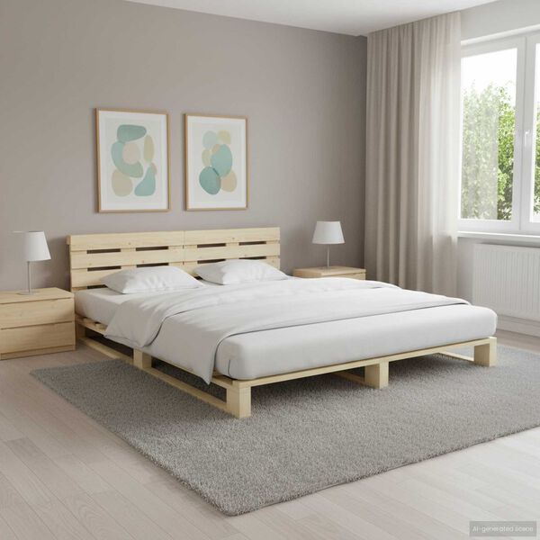 vidaXL すのこベッドフレーム パイン無垢材 160x200cm