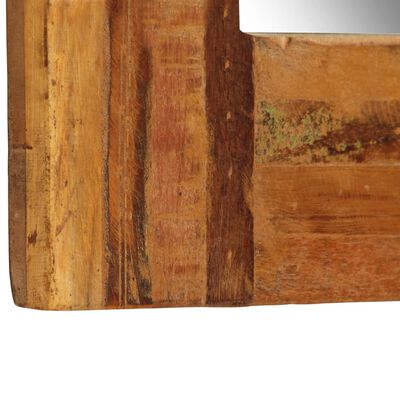 vidaXL ウォールミラー 無垢の再生木材 60x60cm