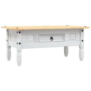 vidaXL コーヒーテーブル メキシコ産パインウッド コロナシリーズ ホワイト 100x55x45 cm