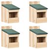 vidaXL 鳥小屋 4点 12x16x20 cm モミの木