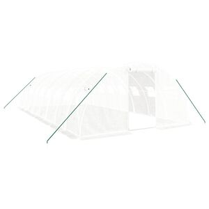 vidaXL スチールフレーム温室 ホワイト 32 m&sup2; 8x4x2 m