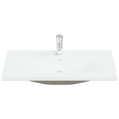 vidaXL ビルトイン洗面器（蛇口付） 91 x 39 x 18 cm セラミック製 ホワイト