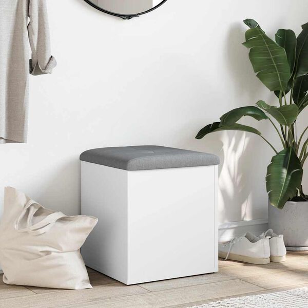 vidaXL 収納ベンチ ホワイト 42x42x45 cm エンジニアードウッド