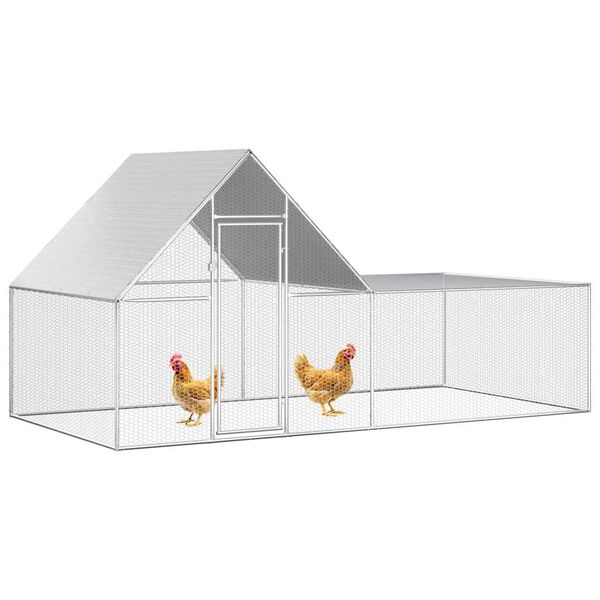 vidaXL 鶏小屋 4x2x2m 亜鉛メッキ鋼製
