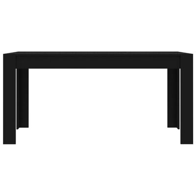 vidaXL ダイニングテーブル 黒色 160x80x76cm パーティクルボード