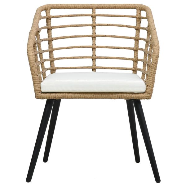 vidaXL ガーデンチェア 2点 クッション付き ポリラタン製 オーク