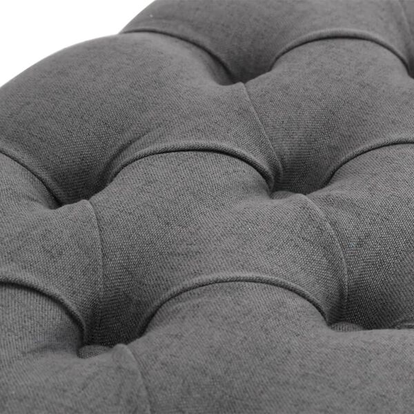 vidaXL ベンチ リネン＆無垢材 110x38x48cm ダークグレー