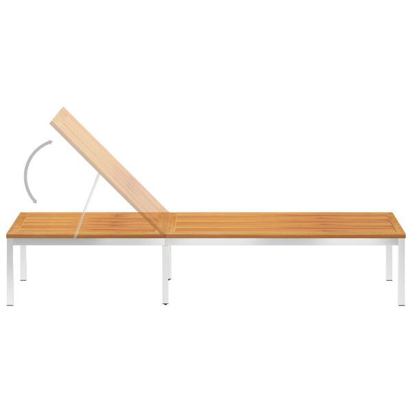 vidaXL サンラウンジャー アカシア無垢材＆ステンレススチール