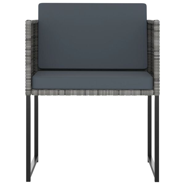 vidaXL 屋外ダイニング13点セット クッション付き ポリラタン製 グレー