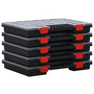 vidaXL アソートボックス 5個入り 40x30x5 cm ポリプロピレン