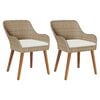 vidaXL ガーデンチェア クッション付き 2 pcs ベージュ 62.5 x 55 x 82 cm ポリラタン
