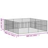 vidaXL 犬用プレイペン 12パネル ブラック亜鉛メッキスチール