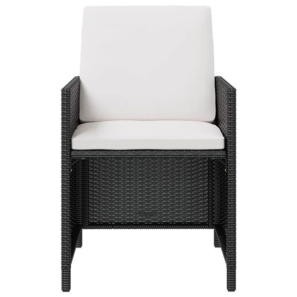 vidaXL 屋外ダイニング5点セット ポリラタン＆アカシア材 ブラック