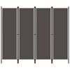 vidaXL 間仕切り パネル4枚 アントラシート 200x180cm