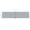 vidaXL 引き込み式サイドオーニング 160x600cm グレー