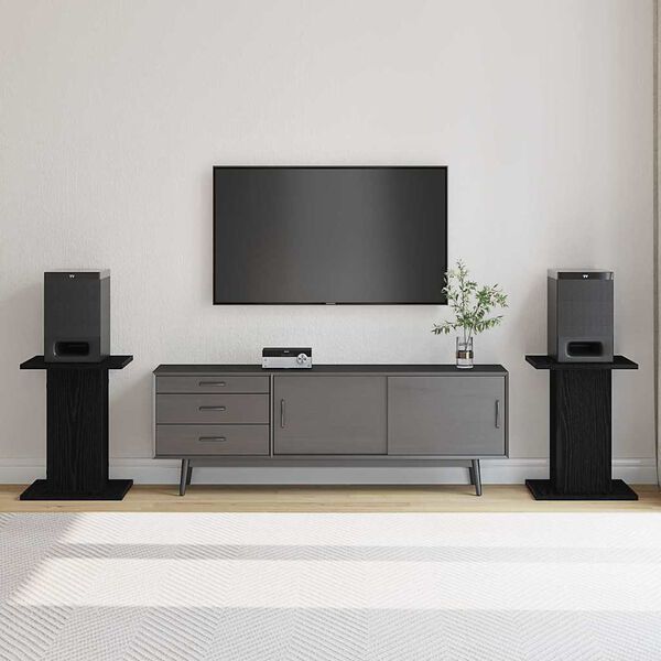 vidaXL スピーカースタンド 2 pcs ブラックオーク 30 x 30 x 40 cm エンジニアリングウッド