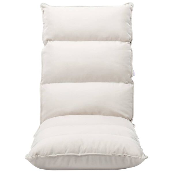 vidaXL 折りたたみ式 フロアチェア クリーム 布製