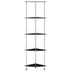 vidaXL 5段 棚 ブラック 30x30x130cm 強化ガラス製