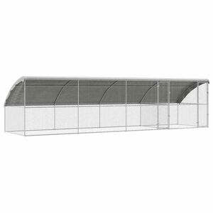 vidaXL 2ドア付き 鶏用ケージ 4 個 シルバー 800x200x200cm 亜鉛メッキ鋼板