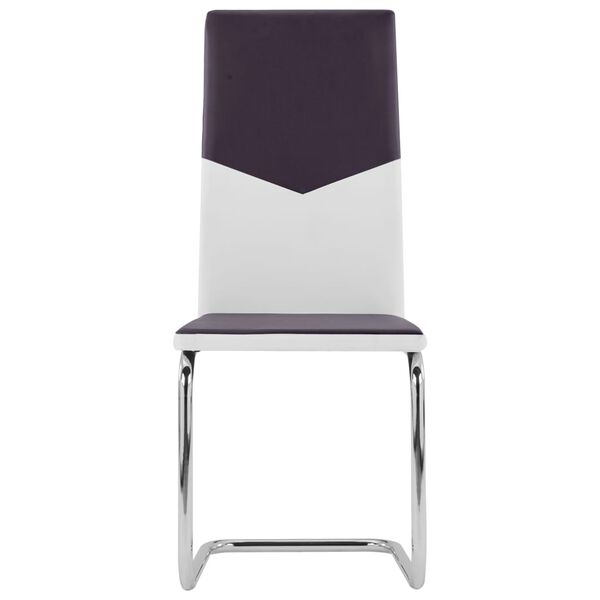 vidaXL カンチレバーダイニングチェア 2点 ブラウン 合成皮革製