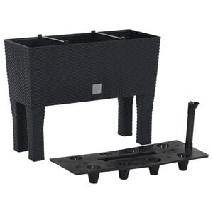 vidaXL レイズドガーデンベッド アンスラサイト 60x25x46 cm PP ラタン