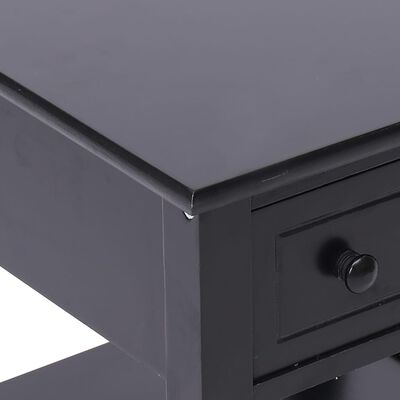 vidaXL サイドテーブル ブラック 40x40x40cm 桐材