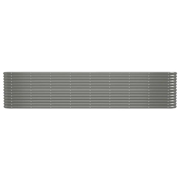 vidaXL ガーデンプランター 亜鉛メッキスチール 332x40x68 cm グレー