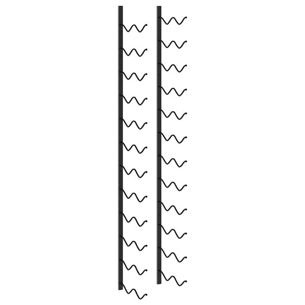 vidaXL 壁掛けワインラック 24本 ブラック 鉄製