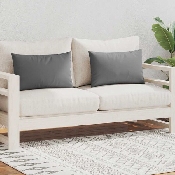 vidaXL 屋外ピロー 2点 60x40cm グレー