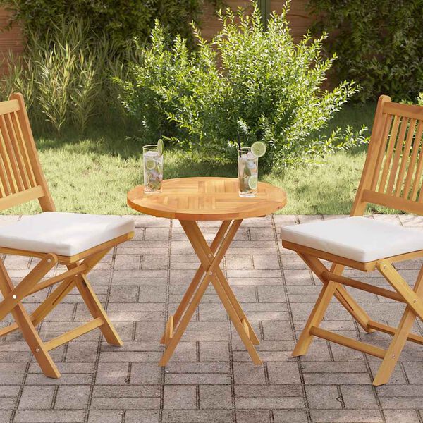 vidaXL テーブルトップ 2.5cm 60cm 円形 チーク無垢材