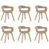 vidaXL ダイニングチェア 6点セット トープ 曲げ木＆布製