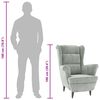 vidaXL アームチェア ライトグレー ベルベット製