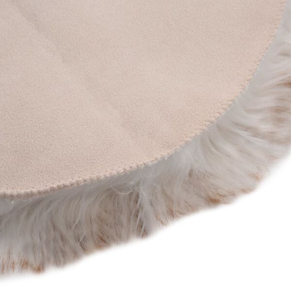 vidaXL ラグ 60x90cm 合成羊皮 (フェイクシープスキン) ブラウンメランジ