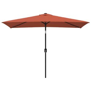 vidaXL 屋外用パラソル 金属ポール付き 300x200 cm テラコッタ
