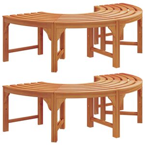 vidaXL 樹木ベンチ 8 -Seater 2 個 160 x 80 x 45cm ソリッドユーカリウッド ナチュラル
