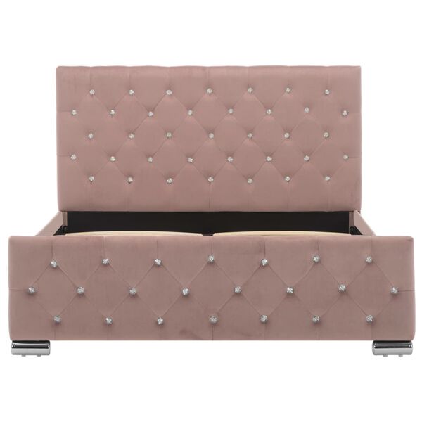 vidaXL ベッドフレーム ピンク 布製 120x200cm