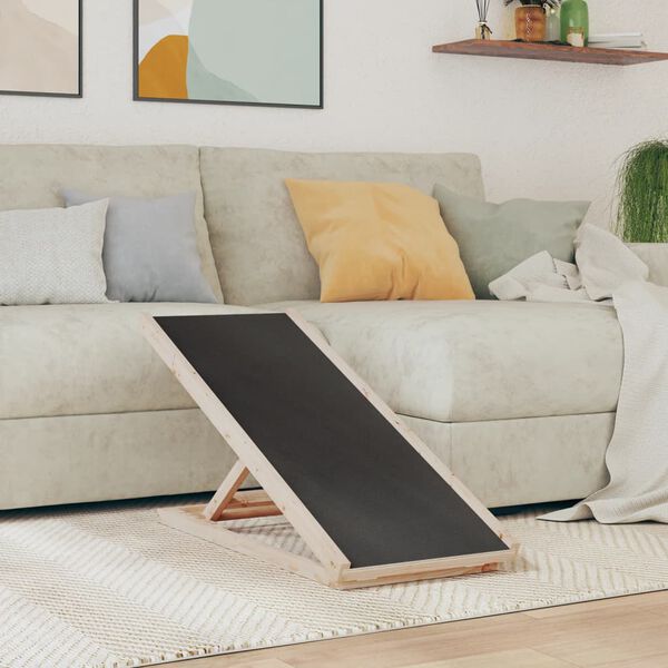 vidaXL 犬用スロープ グレー 100x40 cm モミ無垢材