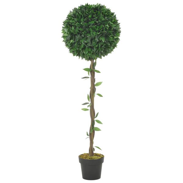 vidaXL 人工観葉植物 月桂樹 ポット付き 130cm グリーン