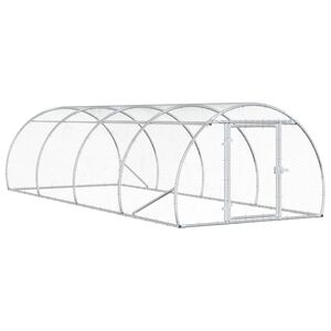 vidaXL 鶏小屋 シルバー 400 x 150 x 100 cm 亜鉛メッキ鋼板