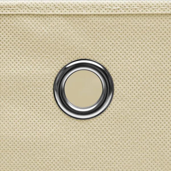 vidaXL 収納ボックス 10点 不織布 28x28x28cm クリーム