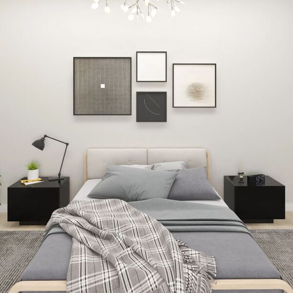 vidaXL ベッドサイドキャビネット ホワイト 100x35x40cm エンジニアリングウッド (804437)