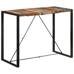 vidaXL バーテーブル 140x70x110 cm 無垢の再生材