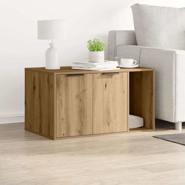 vidaXL 猫用トイレエンクロージャー アーティザンオーク 80x50x45cm エンジニアリングウッド