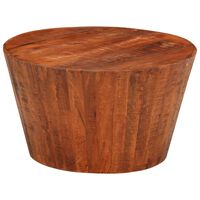 vidaXL コーヒーテーブル 直径52x30 cm ラフ材 無垢のマンゴーウッド