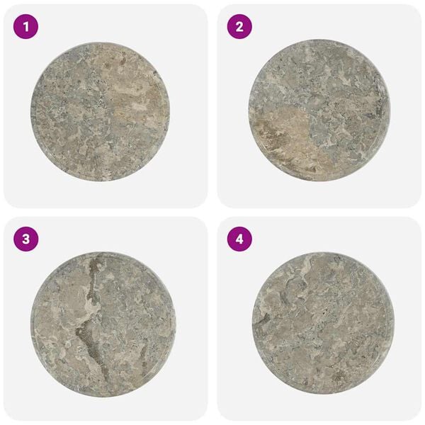 vidaXL テーブルトップ 直径40x2.5cm 大理石 グレー