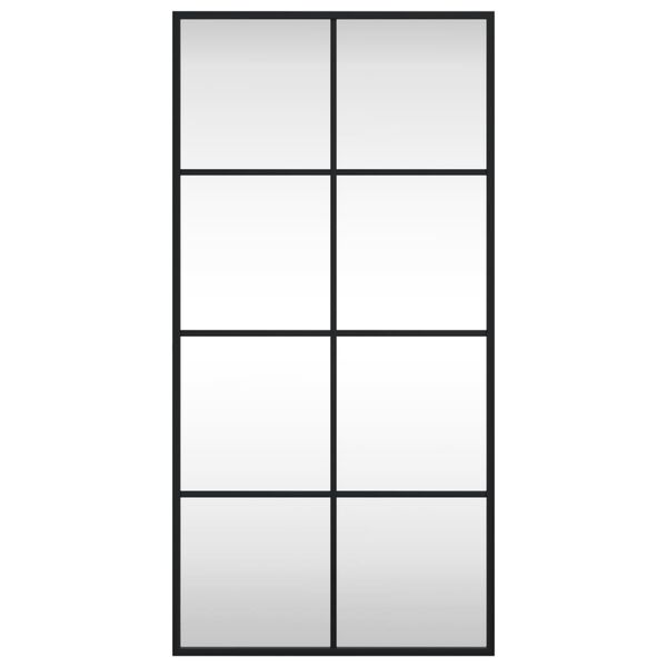 vidaXL ウォールミラー ブラック 40x80 cm 長方形 アイアン
