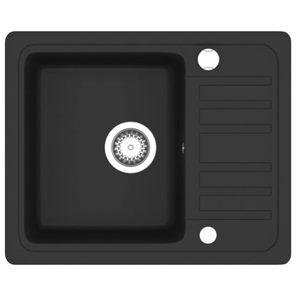vidaXL キッチンシンク 一槽シンク 花こう岩製 ブラック